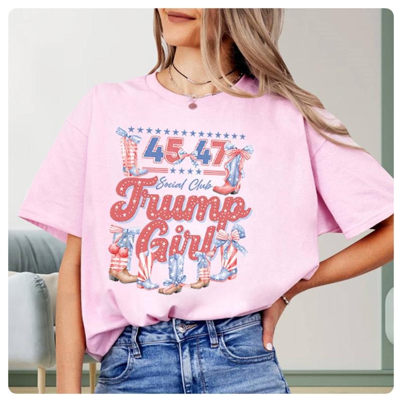 Trmp Girl 45 47 Shirt Trmp Girl Social Club Shirt MAGA Trmp 2024 Coquette Trmp Social Club Shirt Trmp Girlie Bow Shirt...