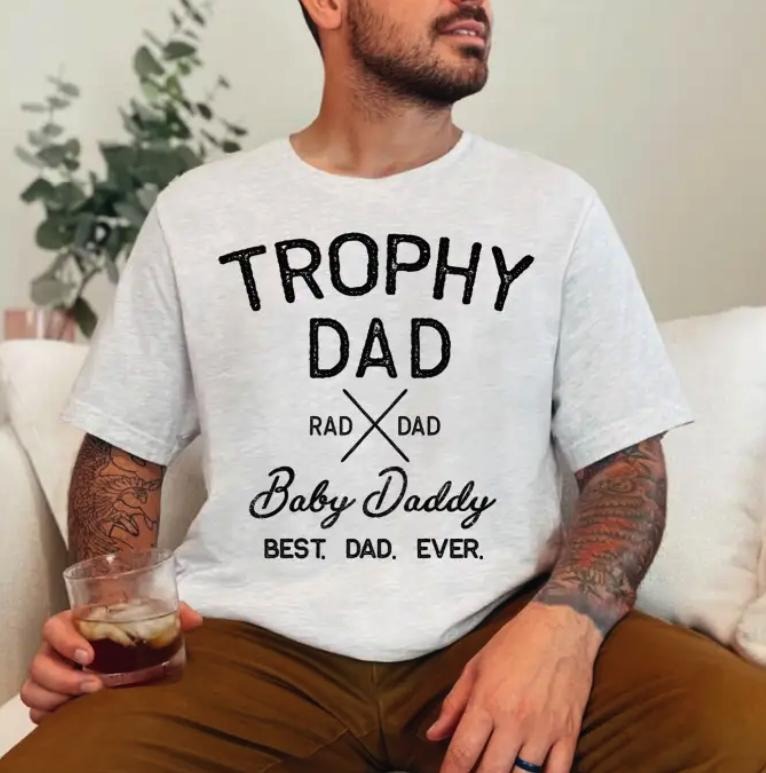Trophy Dad Comfort Colors Tee, Father Day Gift Top Streetwear Crewneck Hoodie, Sweatshirt | RetroVerseTees.com