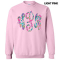 Tropical Monogram Sweatshirt 'NLB' T-Shirts, Hoodie | RetroVerseTees.com