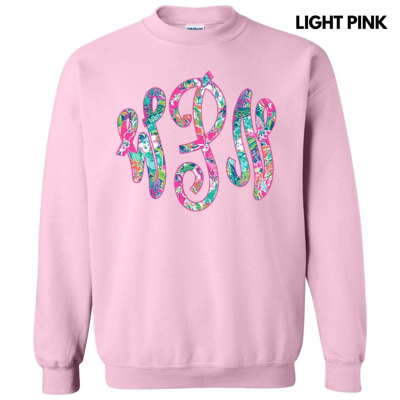 Tropical Monogram Sweatshirt 'NLB' T-Shirts, Hoodie | RetroVerseTees.com
