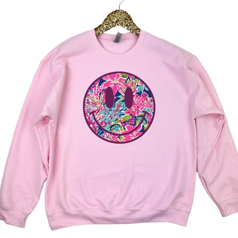 Tropical Vibes Happy Face Sweatshirt 'NLB' T-Shirts, Hoodie | RetroVerseTees.com