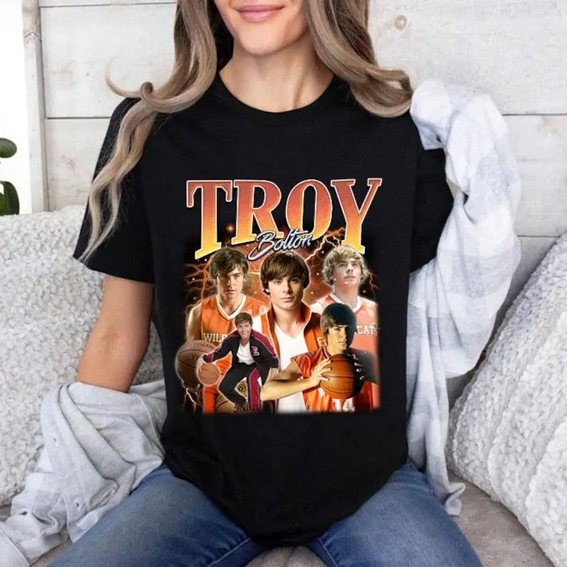 Troy Bolton Throwback T-Shirt Sweatshirt Hoodie | RetroVerseTees.com