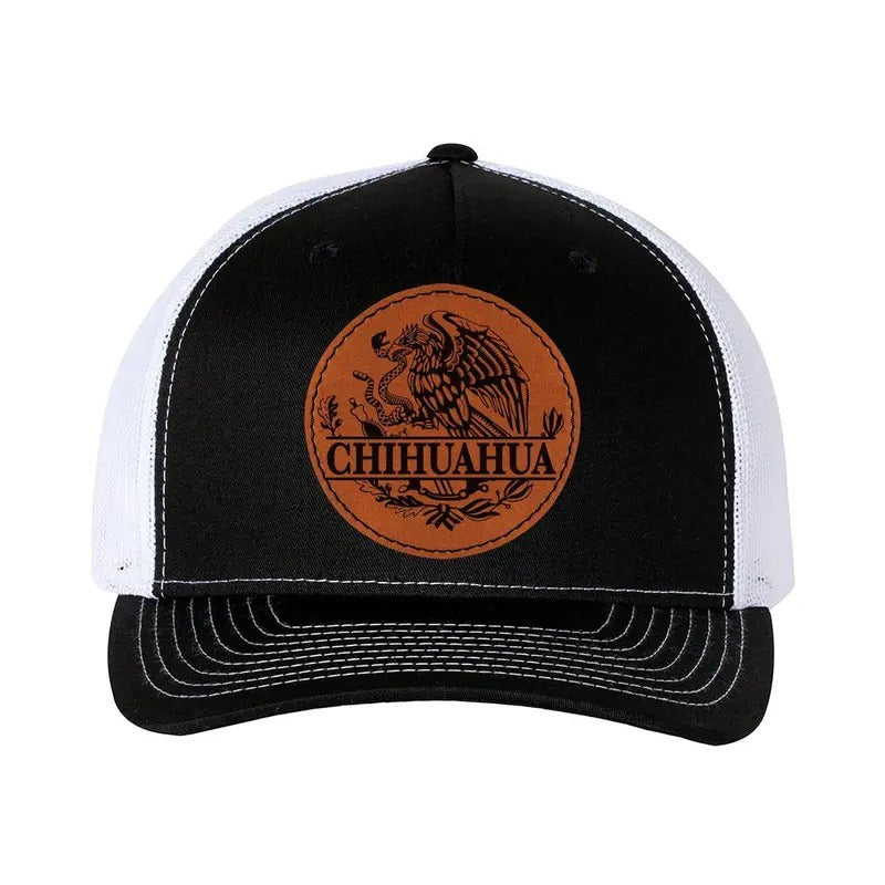 Trucker Hat Baseball Cap Mexican Hat Chihuahua Mexico Eagle Leather Patch Style Hat T-Shirts, Hoodie, Sweatshirt