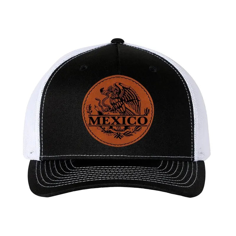 Trucker Hat Baseball Cap Mexican Hat Mexico Eagle Leather Patch Style Hat T-Shirts, Hoodie, Sweatshirt | RetroVerseTees.com