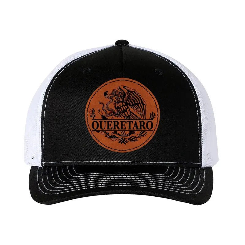 Trucker Hat Baseball Cap Mexican Hat Queretaro Mexico Eagle Leather Patch Style Hat T-Shirts, Hoodie, Sweatshirt