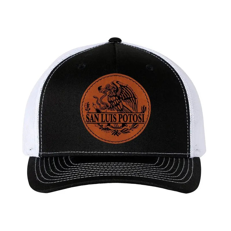 Trucker Hat Baseball Cap Mexican Hat San Luis Potosí Mexico Eagle Leather Patch Style Hat T-Shirts, Hoodie, Sweatshirt