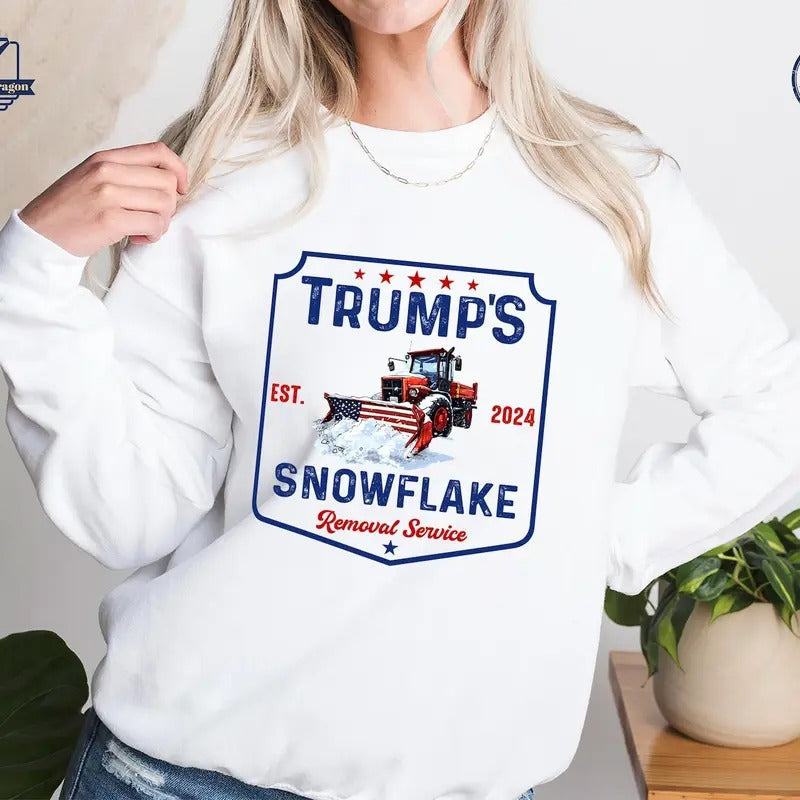 Trum Snowflake Removal Service  Sweater, USA Flag Christmas Snowflake Removal Service Sweatshirt Not Comfort Colors for men and women