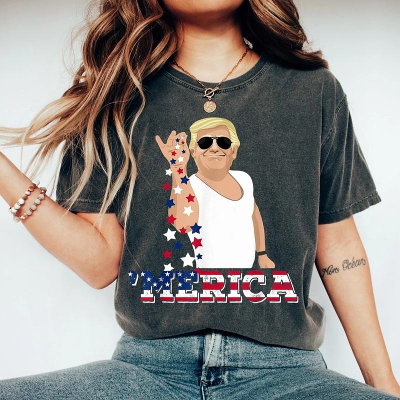 Trump 'Merica T-shirt, Trump Bae Funny 4th of July Shirt, Trump Salt 4th Of July Shirt, Salt Bae Style Funny 4th of July...