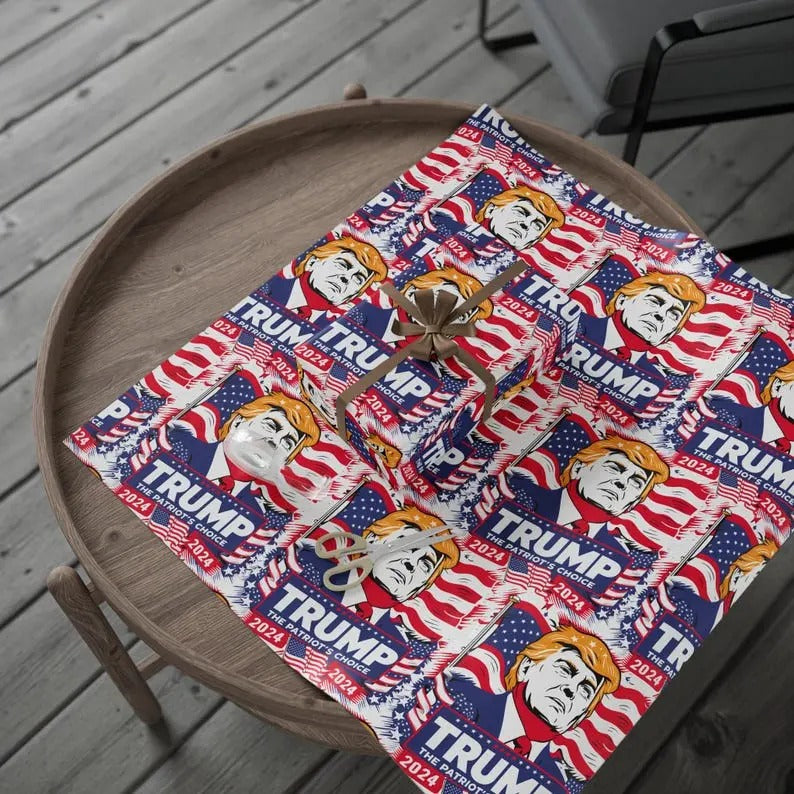 Trump 2024 Wrapping Paper- MAGA Gift Wrap T-Shirts, Hoodie, Sweatshirt | RetroVerseTees.com