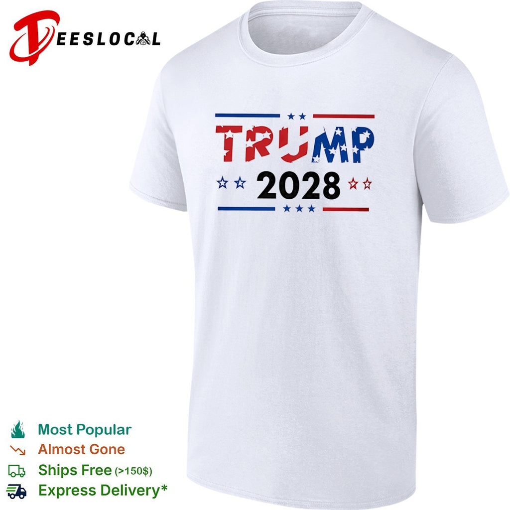Trump 2028 patriotic stars and stripes shirt