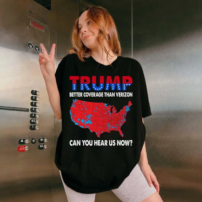 Trump Better coverage than Verizo, How You Can Us Now Shirt, Trump 2024 Hoodie, Sweatshirt | RetroVerseTees.com