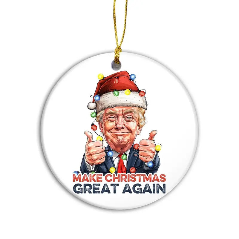 Trump Christmas Ornament Make Christmas Great Again 2024, MAGA Santa, Patriotic Holiday Gift, President Trump Lover Gift,...
