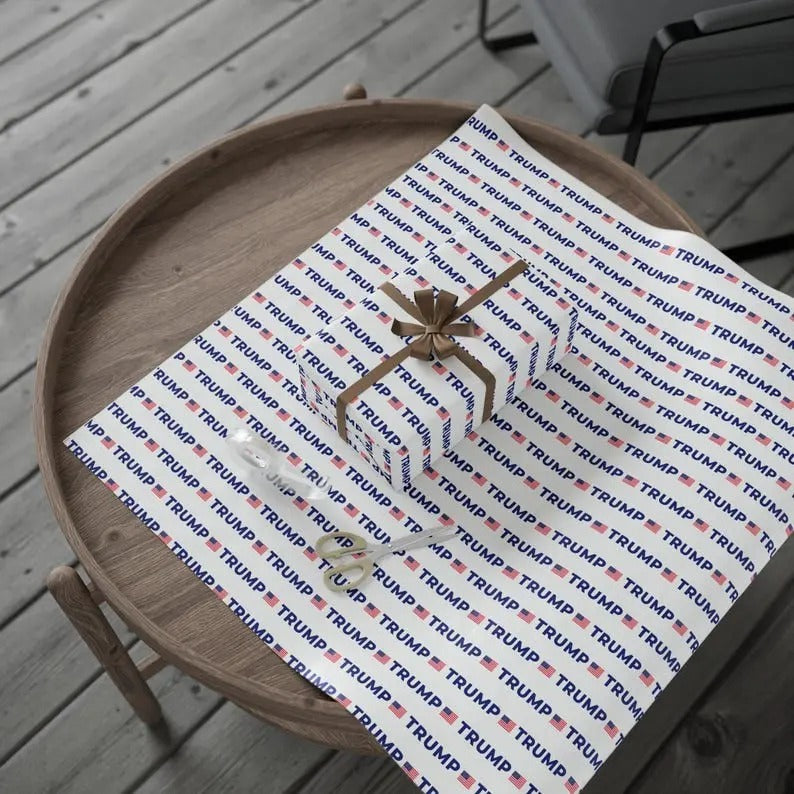 Trump Christmas Wrapping Paper - USA Trump Holiday Gift Wrap T-Shirts, Hoodie, Sweatshirt | RetroVerseTees.com