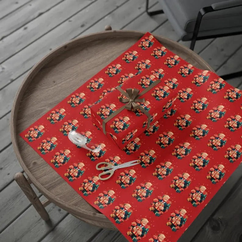 Trump Christmas Wrapping Paper Make Christmas Great Again Gift Wrap T-Shirts, Hoodie, Sweatshirt | RetroVerseTees.com