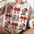 Trump I'll Be Home For Christmas Humorous Trump Christmas T-Shirt Casual Cotton Hoodie, Sweatshirt | RetroVerseTees.com
