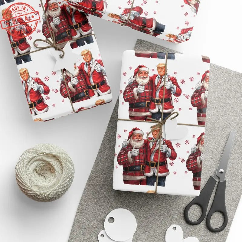 Trump Santa Christmas, Christmas Trump Gift Wrap, Trump Wrapping Paper for Gifts, Maga Gift Wrap Christmas Trump 2024,...
