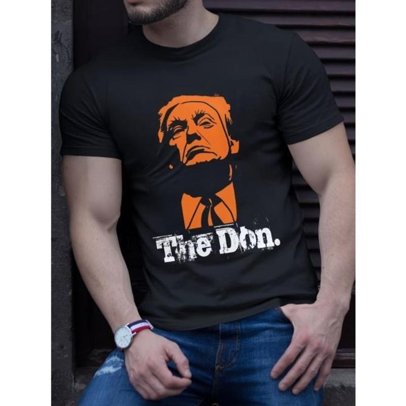 Trump The Don, US Presidential Election, Men's Printed Round Neck Short Sleeved T-shirt Top, Casual And Sporty Style,...