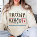Trump Vance '24 Camoflauge Bottomland Pattern Unisex Sweatshirt. President Republican Support Trump Sweatshirt T-Shirts,...