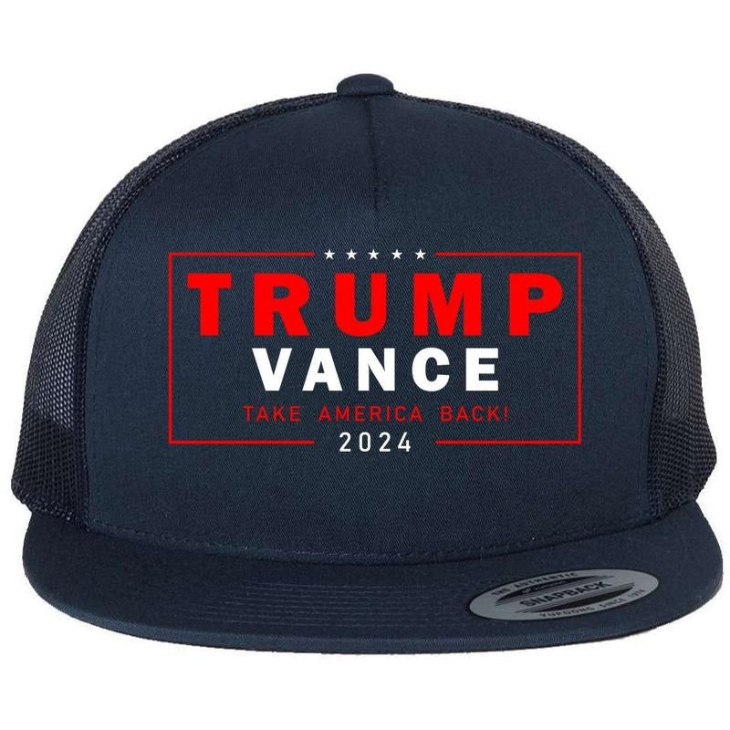 Trump Vance 2024 Take America Back Usa Presidential Election Flat Bill Trucker Hat T-Shirts, Hoodie, Sweatshirt