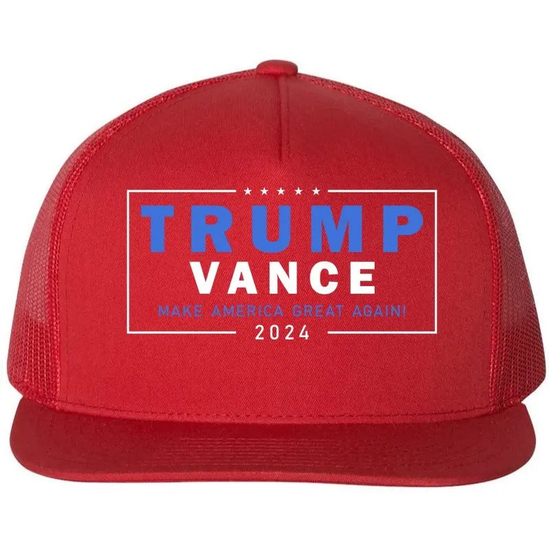 Trump Vance Make America Great Again 2024 Usa Flat Bill Trucker Hat T-Shirts, Hoodie, Sweatshirt | RetroVerseTees.com