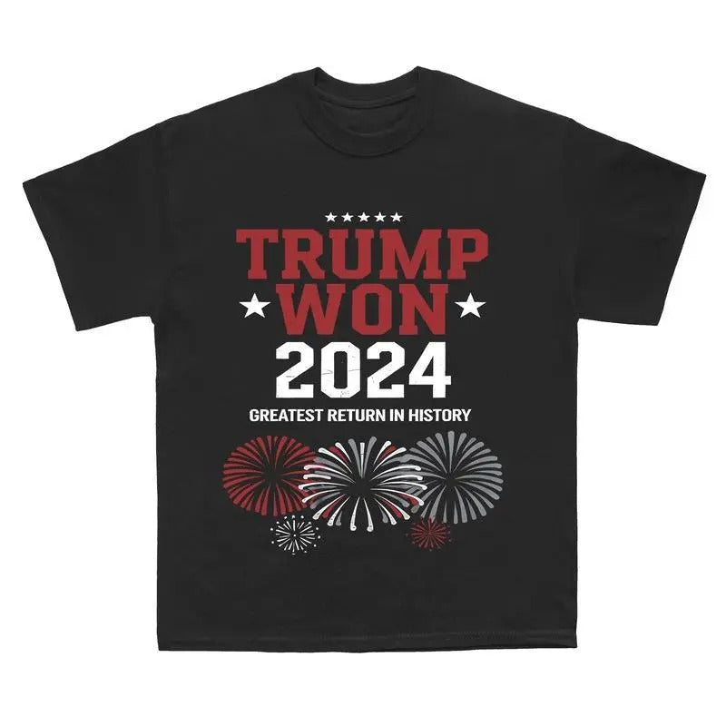 Trump Won 2024 Greatest Return In History President 47th Of White House Donal Trump T-Shirt, MAGA Trump Supporter Gift,...