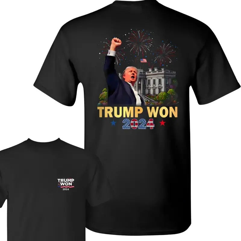 Trump Won 2024 President 47th FOG White House T-shirt, Trump Won Again 2024 Election Shirt, Trump Vance Shirt, Trump Won...