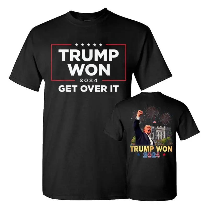 Trump Won 2024 President 47th FOG White House T-shirt, Trump Won Get Over Mouthless cat 2024 Shirt, Wins Inauguration 47,...