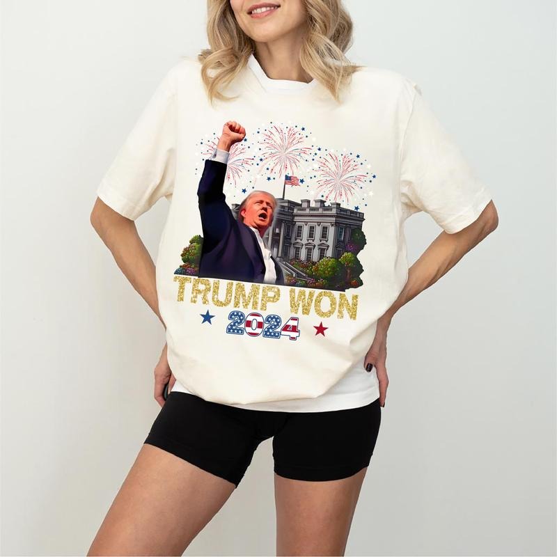 Trump Won 2024 Shirt, Trump Won 2024 Election Inauguration Graphic Tee, Trump We Won Again 2024 Sweatshirt Hoodie