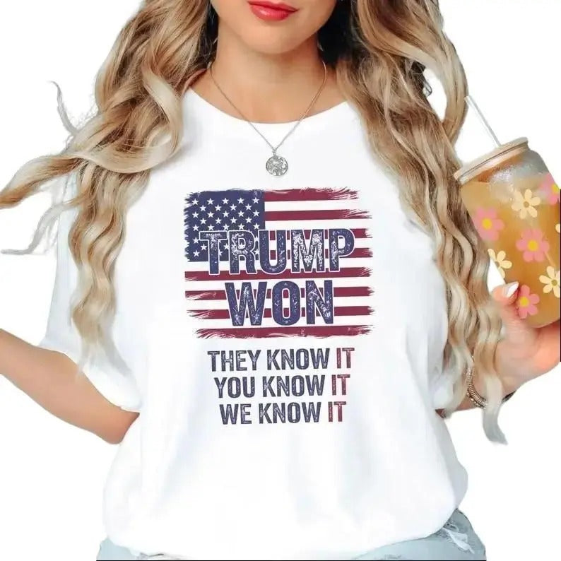 Trump Won Again T-Shirt - Election Shirt - Make America Great Again - Tee, Top Hoodie, Sweatshirt | RetroVerseTees.com