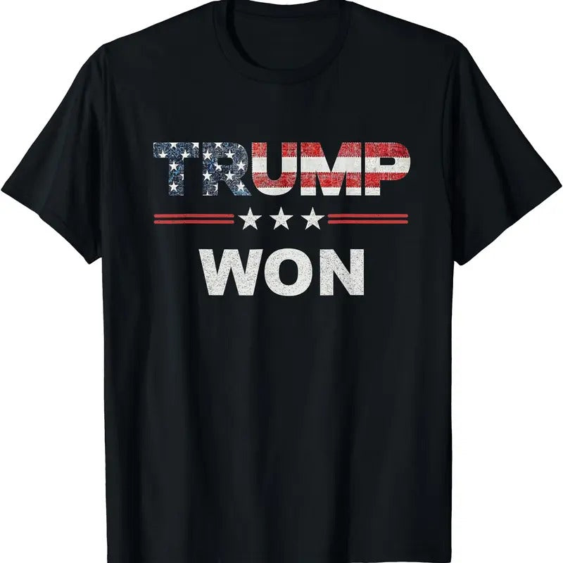 Trump Won T Shirt 4th of July American Flag T-Shirt Hoodie, Sweatshirt | RetroVerseTees.com