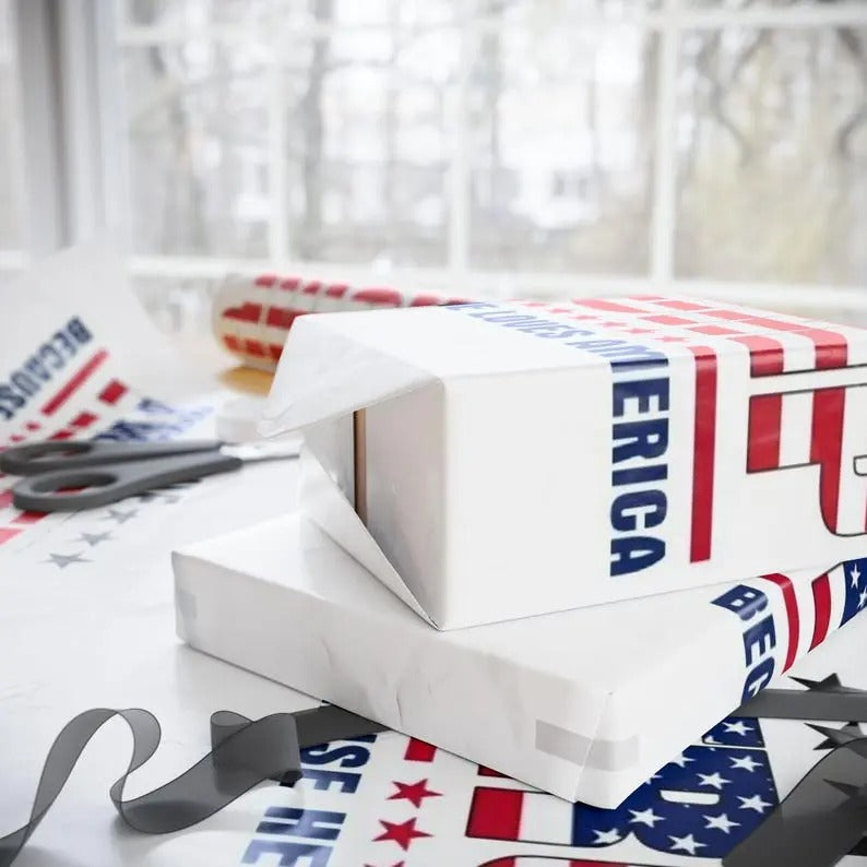 Trump Wrapping Paper Christmas decor T-Shirts, Hoodie, Sweatshirt | RetroVerseTees.com
