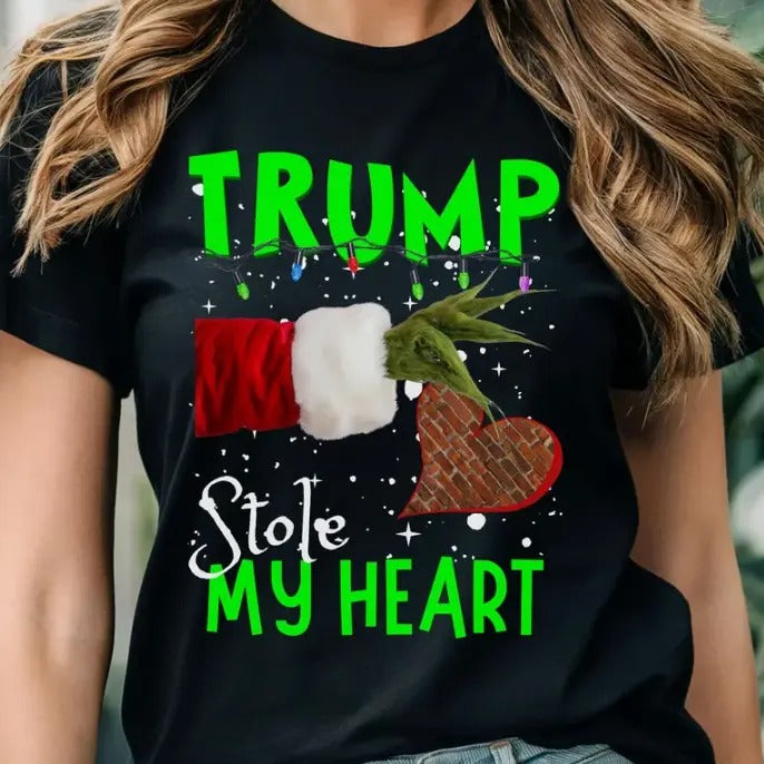 Trumpp Christmas Shirt, Christmas Shirt, Stole My Heart T-Shirts Cotton Fabric Hoodie, Sweatshirt | RetroVerseTees.com