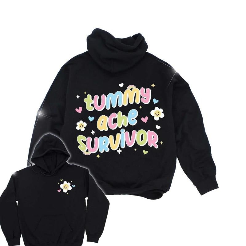 Tummy Ache Survivor Pullover Hoodie by Izy with The Funnel Cake Tree T-Shirts, Sweatshirt | RetroVerseTees.com
