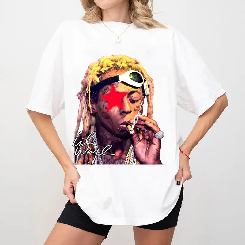 Tunechi Graphic Rap Star Red Tee Shirt Weezy Gift Fans Cotton Streetwear Oversized T-Shirt Hoodie, Sweatshirt