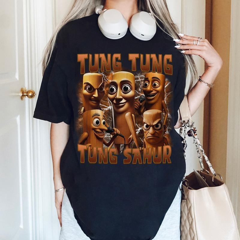 Tung Tung Sahur Meme T-Shirt Funny Italian Brainrot Cartoon Tee Hoodie, Sweatshirt | RetroVerseTees.com