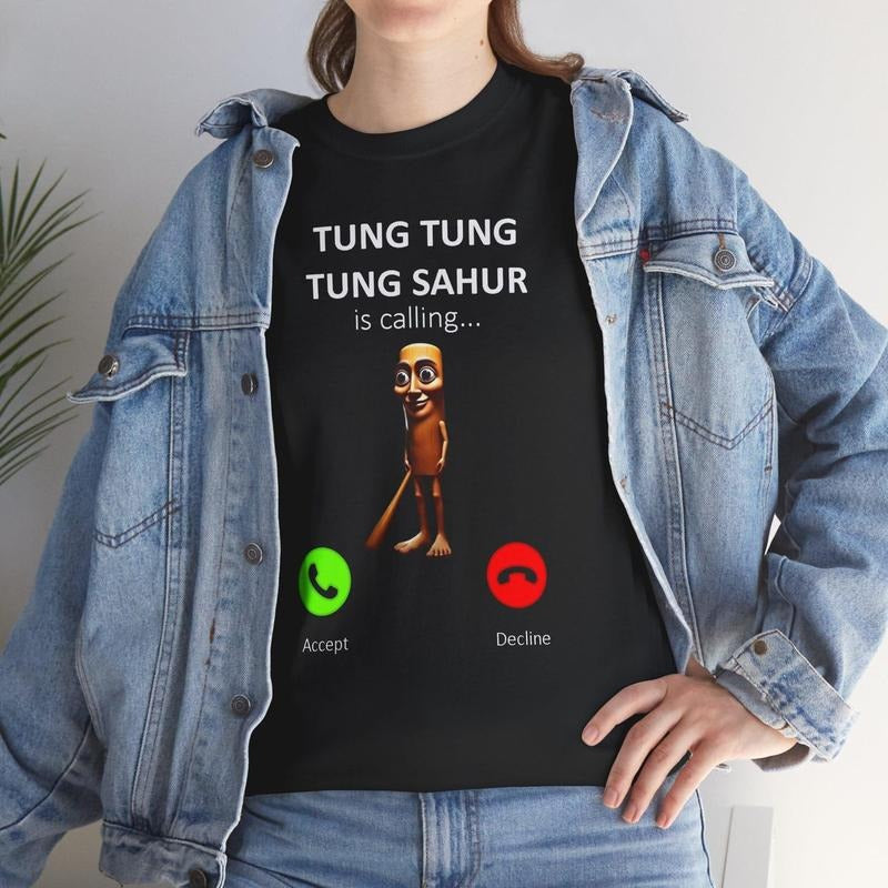 Tung Tung Tung Sahur T-shirt, Tung Sahur Is Calling Shirt, Meme Shirt, Dank Memes Tshirt Funny For Womens and Mens...