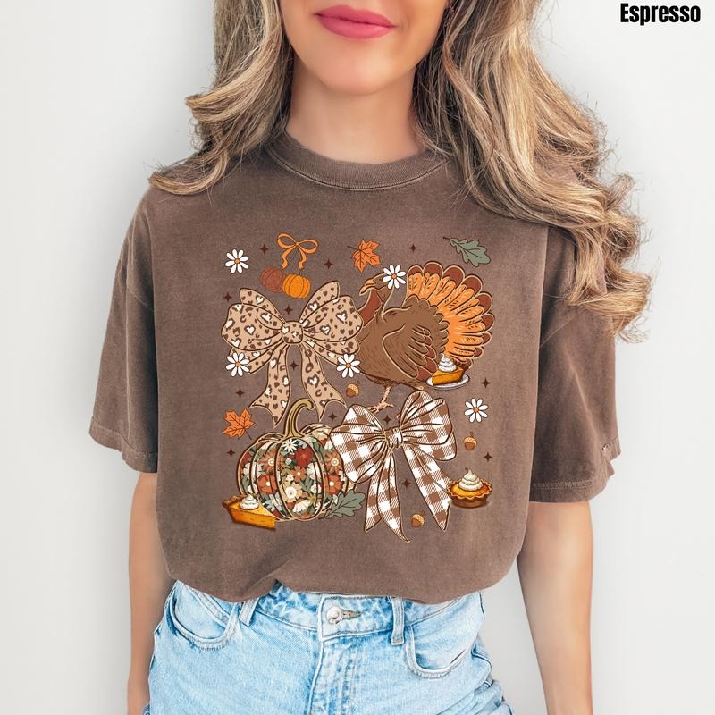 Turkey Day Fall Collage Comfort Colors T-Shirt 'NLB' Hoodie, Sweatshirt | RetroVerseTees.com