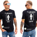Turned on: Turned off - Men's funny graphic t-shirt- humor Hoodie, Sweatshirt | RetroVerseTees.com