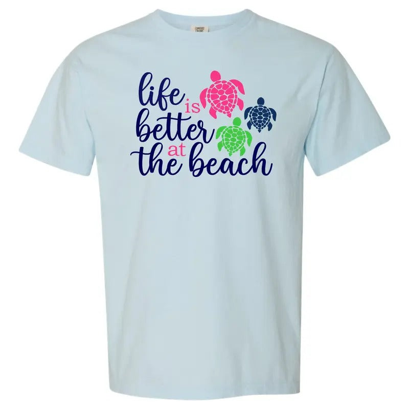 Turtle Life Is Better Comfort Colors T-Shirt 'NLB' Hoodie, Sweatshirt | RetroVerseTees.com