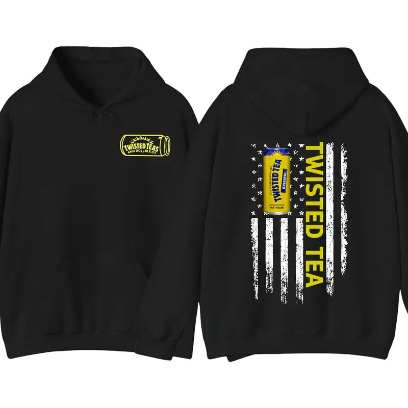 Twisted Tea Logo Flag 2-sided Hoodie, Fall Hoodie, Gift for Womens, for Mens T-Shirts, Sweatshirt | RetroVerseTees.com