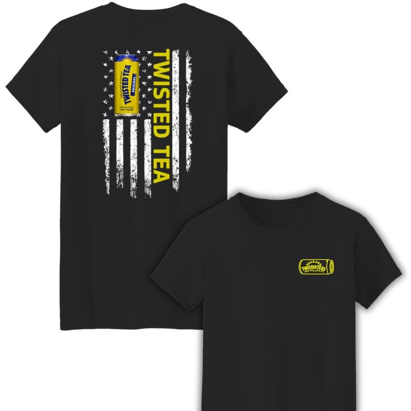 Twisted Tea Logo Flag Funny Two Sides Unisex Cotton T-Shirt Hoodie, Sweatshirt | RetroVerseTees.com