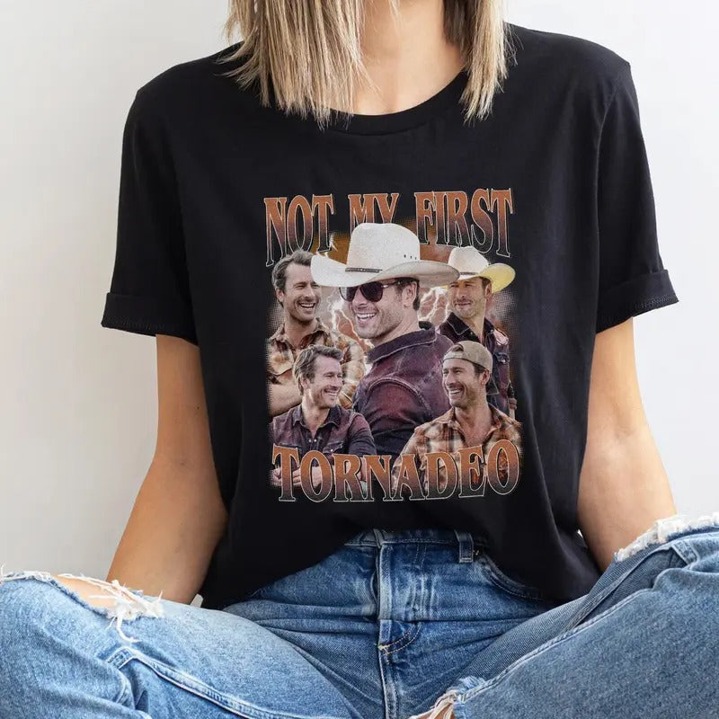 Twisters, Glen Powell, Not My First Tornadeo Tornado, Twister Storm Chasers Shirt, Movie T-shirt, Comfort Colors Tyler...