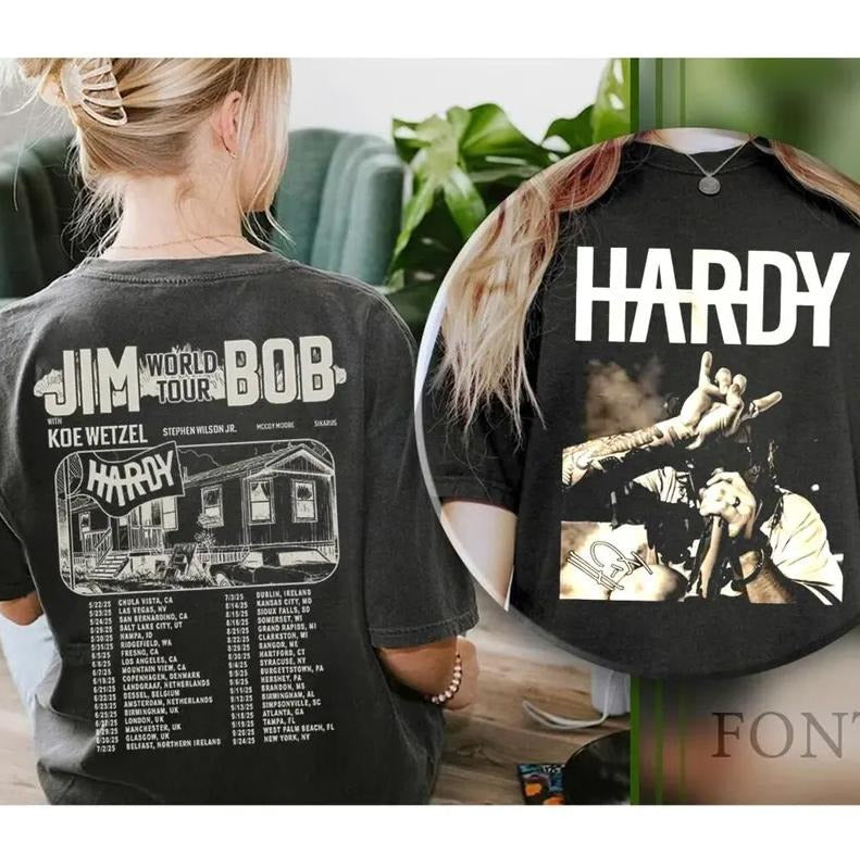 Two Side JIM Tour BOB Shirt, Hardyy And Koe 2025 Country Music Shirt Hoodie, Sweatshirt | RetroVerseTees.com