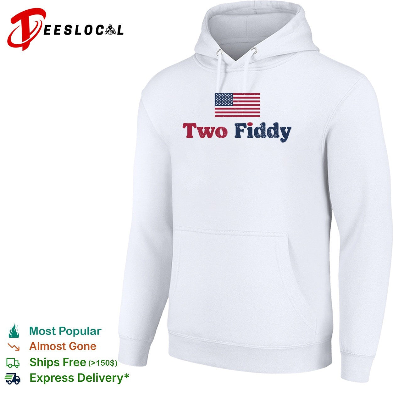 Two fiddy distressed American flag shirt