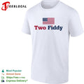 Two fiddy distressed American flag shirt