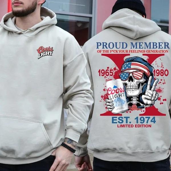 Two-sided Custom Gen X With Beer T-shirt, CL Beers Proud Member Of The Fck Your Feelings 1965