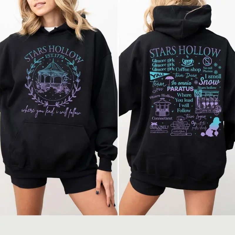 Two-sided Gilmore Girls Shirt Hoodie, 2 Side Graphic Unisex T-Shirt for Man for women Menswear Alternative Hoodie Tops...