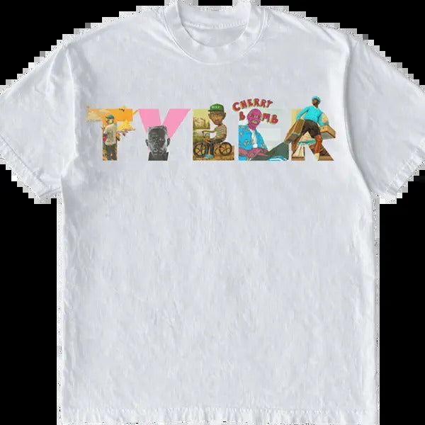 Tyler Text Album T-Shirt Graphic Vintage Tee Flower Boy Chromakopia cute  shirts Hoodie, Sweatshirt | RetroVerseTees.com