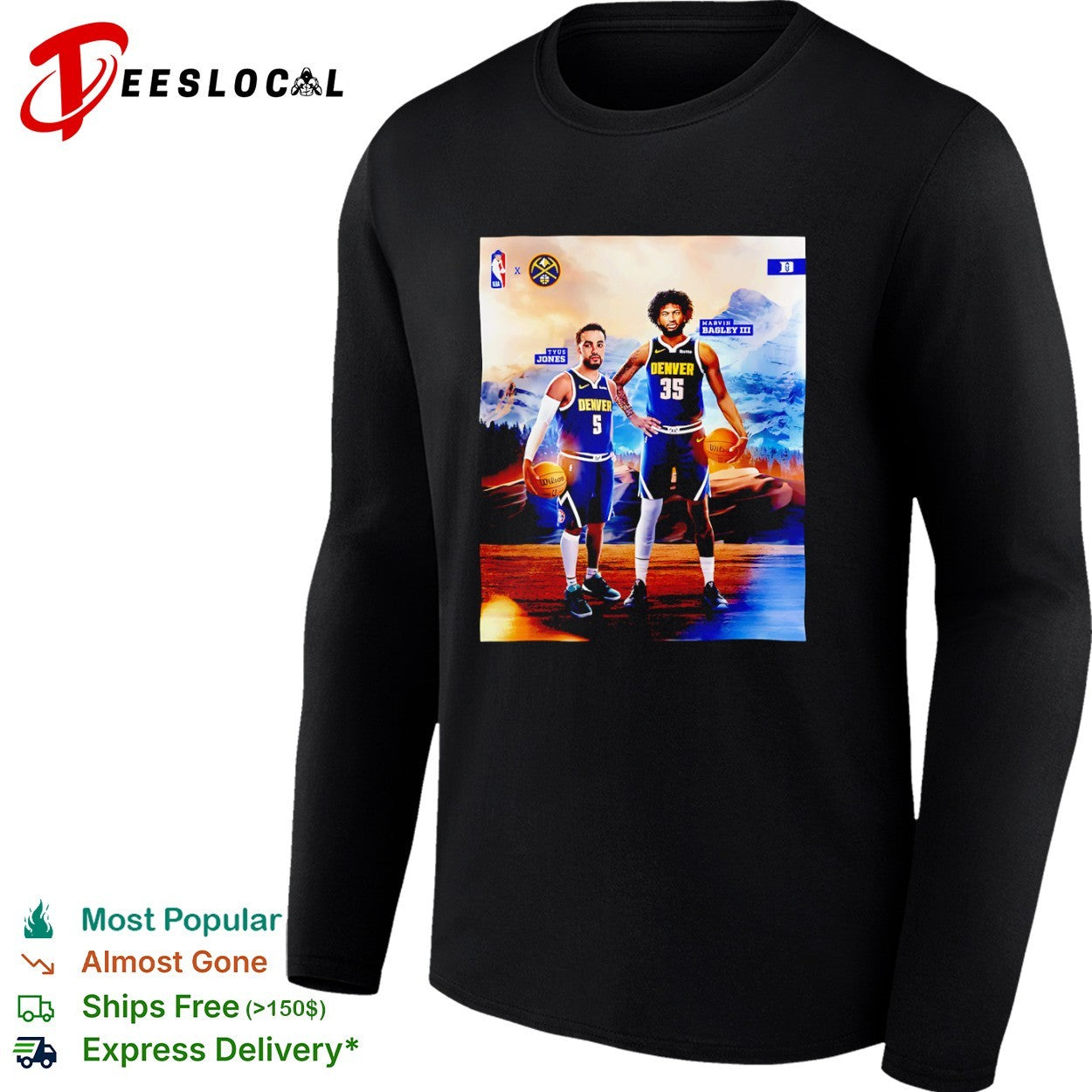 Tyus Jones and Marvin Bagley III Denver Nuggets NBA Duke Poster shirt