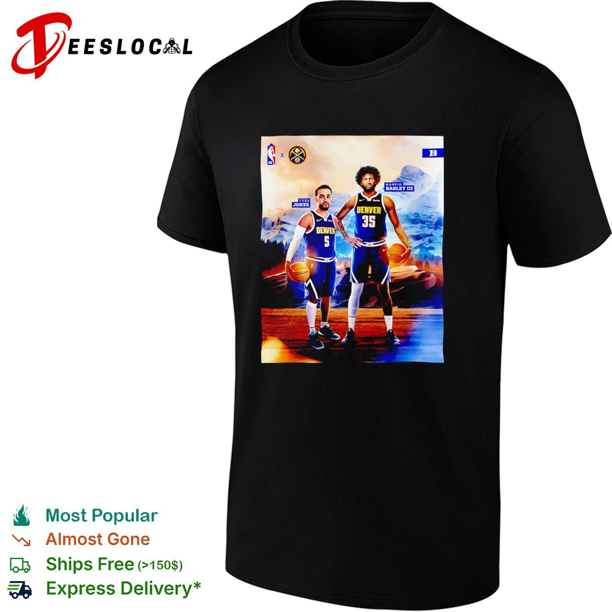Tyus Jones and Marvin Bagley III Denver Nuggets NBA Duke Poster shirt